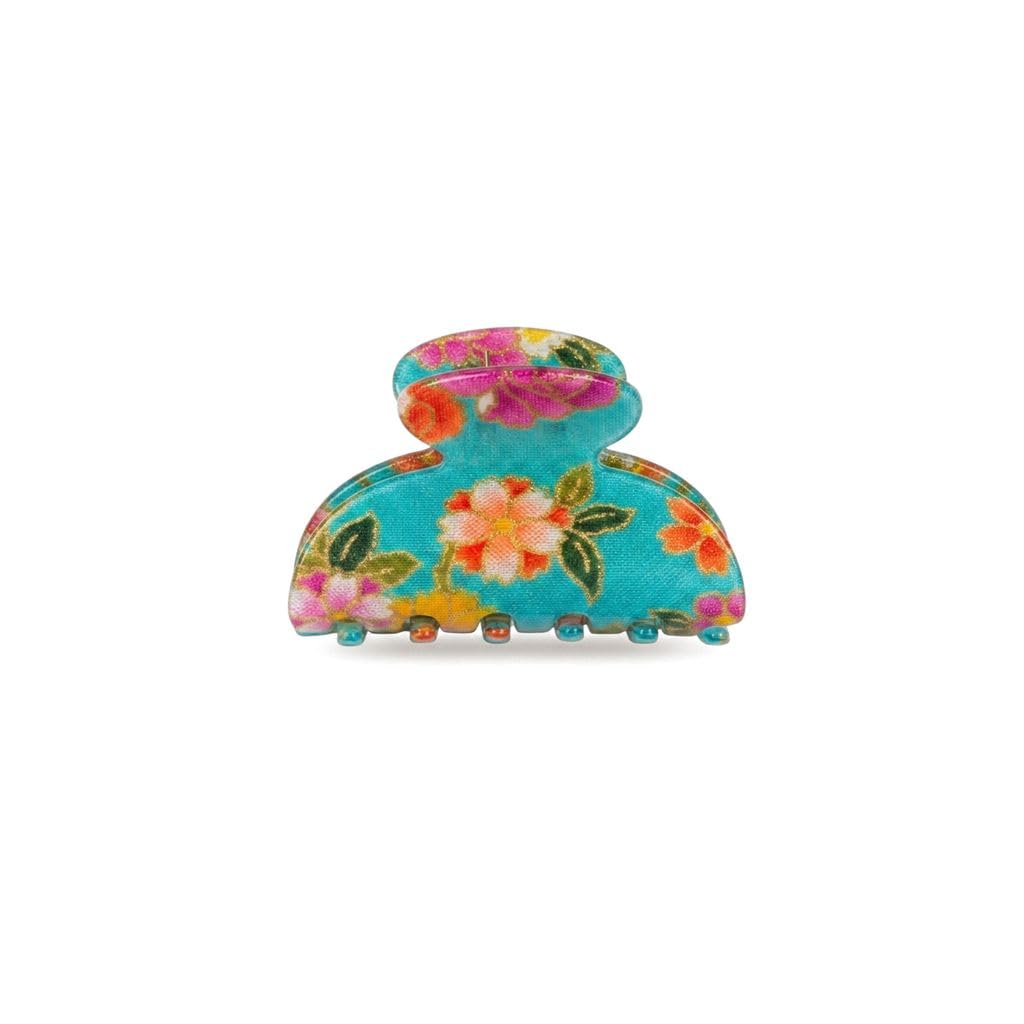 France Luxe Little Couture Claw Clip for Women, Kyoto Aqua