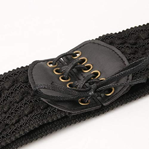 F Fityle 2x Retro Couro Cinto Elástico Amarrado Cincher Túnicas Camisola Vestido Cintura