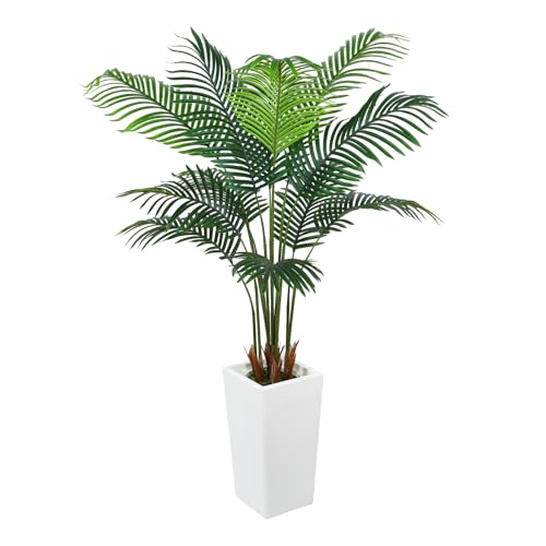 【高さ150cm】新しいアップグレード人工観葉植物フェイクグリーン 熱帯のヤシの木 造花 観葉樹 空気清浄 光触媒 消臭 抗菌 室内 ポットに入ったホーム&新築祝いの装飾に最適