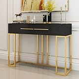 Table d'entrée épurée avec un grand espace de rangement : gardez votre espace de vie organisé avec notre table console d'entrée dotée de tiroirs spacieux. Rangez vos affaires et accessoires en toute sécurité à portée de main.