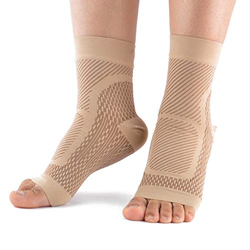 Alomejor Medias de Compresión, Calcetines de Soporte para Tobillo con Material Transpirable para Protección Estable en Deportes Al Aire (Tobillera tipo A de alta gama (color piel))