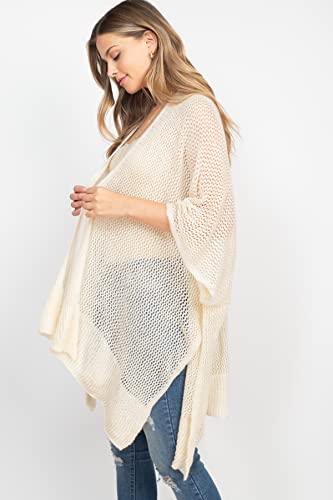 Image of RIAH FASHION Bohemian Sequin Glitter Shawl Wrap Poncho - Kimono Cardigan, Sparkly Metallic Mesh Scarf, Open Knit Crochet