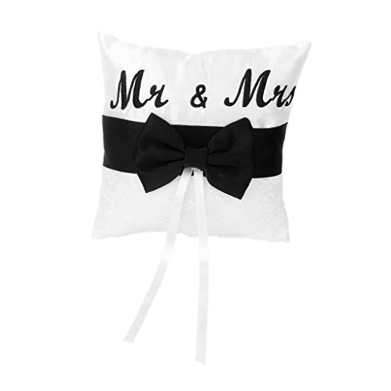 STOBAZA 2stücke Satin Ringkissen Mit Schleife Für Hochzeiten Design Schwarz Für Zeremonien Und Verlobungen Handgefertigt Satin