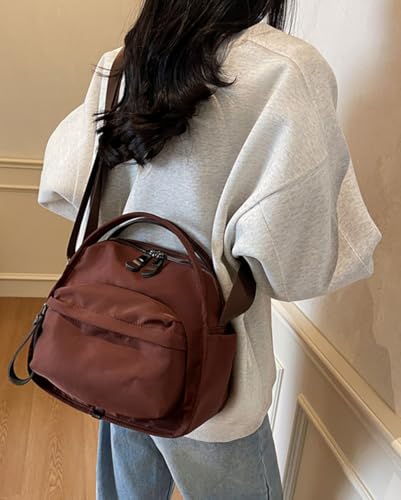 Women’s Nylon Crossbody Bag – Lightweight Shoulder Purse with Zipper, Compact Casual Tote in 3 Neutral Colors4