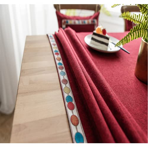 Nappe en lin rectangulaire anti-tache bleue pour table basse - 4