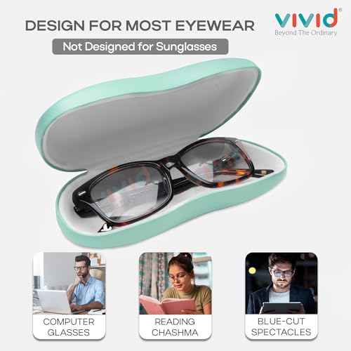Image of VIVID Vision Unisex Adult Eyewear Specs Case Cover | Screw Driver | Free Cloth | Protect Eye Glasses | Chashma Dibbi | Spectacle Box | HINGE-SPRING | Metal | 3 IN 1