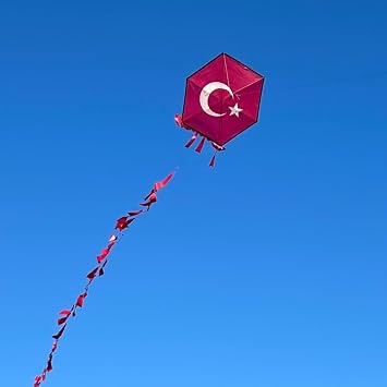 Kumaş Çerçeveli Altıgen Uçurtma - Bayraklı