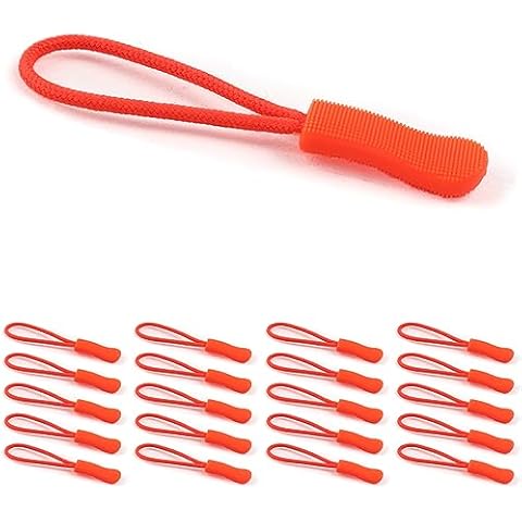 20PCS Zipper Pull - Zipper Pull Replacement, Fluorescent Zipper Pulls, Bright Zipper Puller Helper, Zipper Repair Kit, Replacement Zipper Pulls Tab, Luggage Zipper Pull Replacement by Red Snail Cover