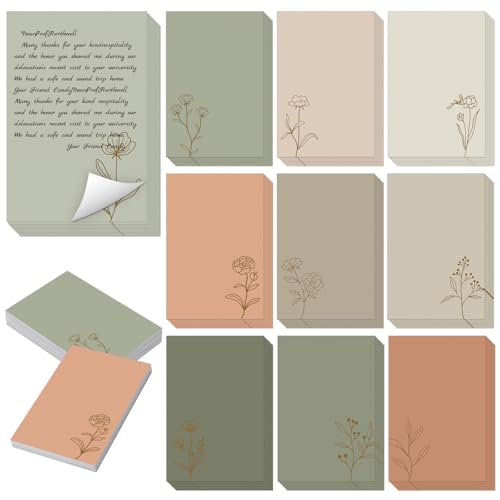 Image of Spiareal 100 Pcs Blank Note Cards Index Card, Green, 4 x 6 in, Floral