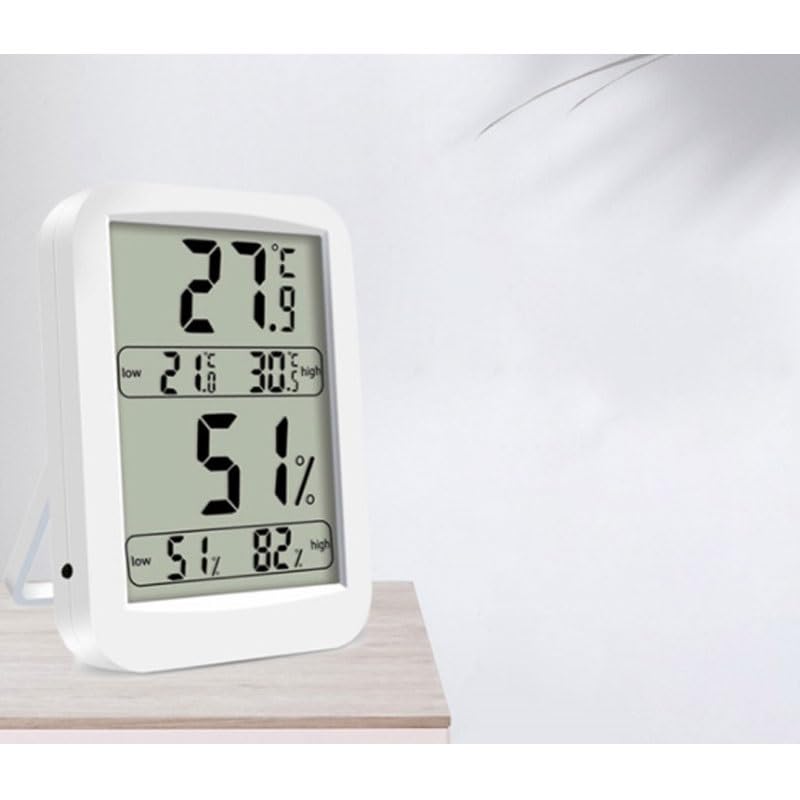 ABS Digital Electronic Thermometer Hygrometer The Indoor Large Screen Displays Simultaneously