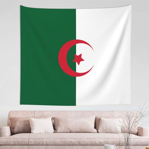 Tenture murale drapeau Algérie textile doux finitions TYUMH