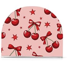 Sweet Cherries Pink Napkin Holder for Table Acrylic Tissue Napkin Dispensers Cocktail Holders for Bathroom Dining Room Kitchen Home Decor