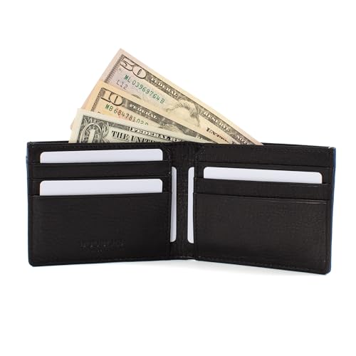 革財布 ダブルス] 二つ折り財布 メンズ 本革 財布 薄型 一毛牛革手塗り加工