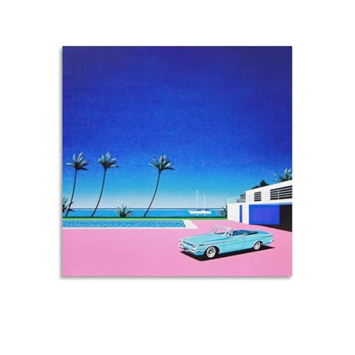 永井博アートイラストポスター (4) 装飾 絵 キャンバス リビングルーム 寝室 印刷 パネル20x20inch(50x50cm)