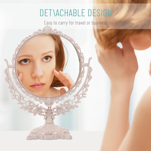 Miroir de maquillage stable double face pour corriger les reflets flous