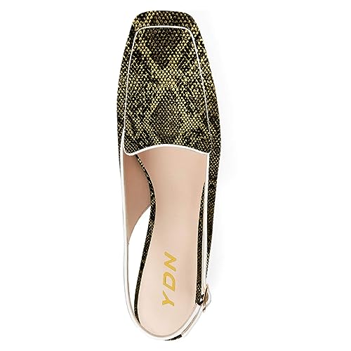 Image of YDN Women Closed Square Toe Block Low Heels Slingback Formal Loafer Dressy Shoes Office Lady Pump Size 4-15 US