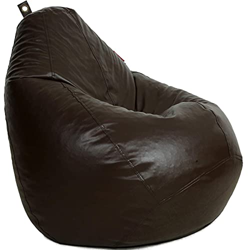 Image of G B Traders Leatherette Fabric Bean Bag Cover Without Beans for Bedroom Living Room 7 Office Brown(XXXL)