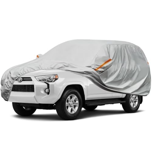 Kayme SUV Car Cover Fit for Toyota 4Runner (2002-2025) Automobiles All Weather Waterproof, Outdoor Cover Sun Rain Protection, with Lock and Zipper Doo