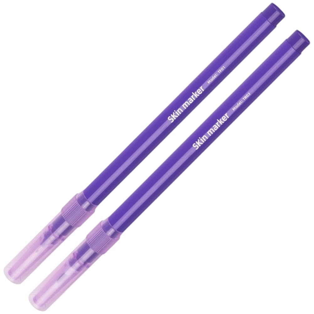 Onsinic Surgical Tip Markers Skin Marker Pen Tattoo Pen(0.5mm,1mm) Paper Ruler Positioning Body Art Pen with Rules