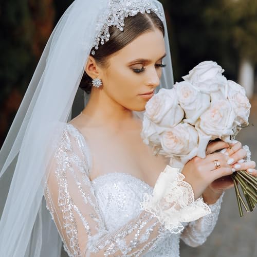 Lolita Lace Gloves Hand Sleeve Bracelet Tea Party Gloves Ruffled Wrist Cuff for Wedding Prom Costume Accessories3