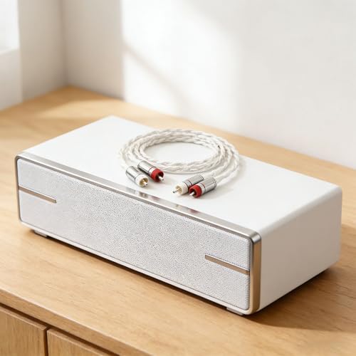 Cable 2RCA a 2RCA chapado en plata soluciona interferencias de sonido 3