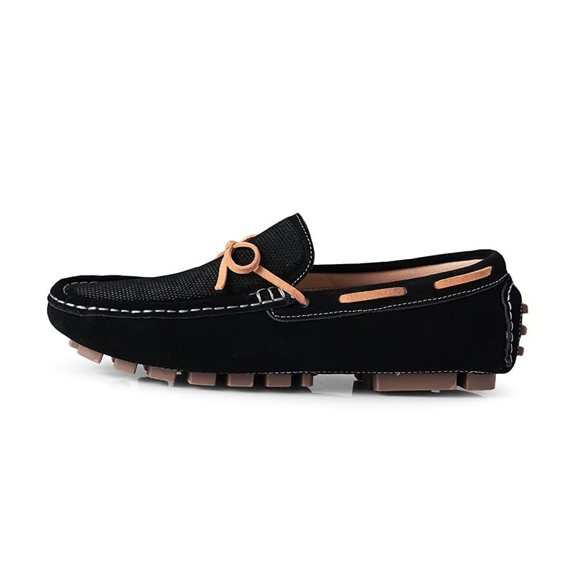Loafers for Men Round Toe PU Leather Penny Boat Loafers Flat Heel Resistant Anti-Slip Prom Slip On2