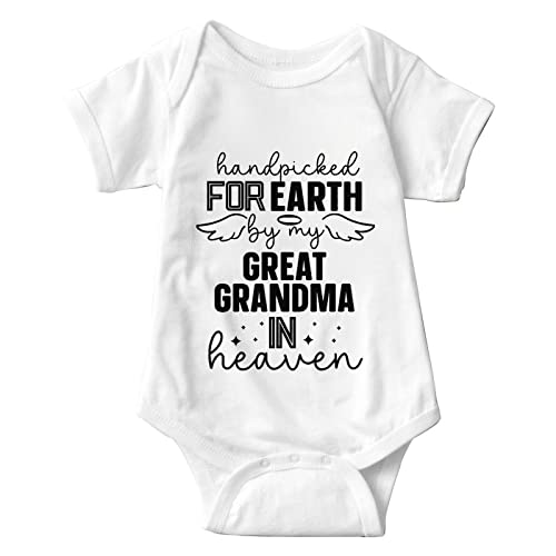 Image of listery Great Grandma Bodysuit Hand Picked For Earth By My Grandma Newborn Hand Picked Great Grandma Clothes Boy Girl