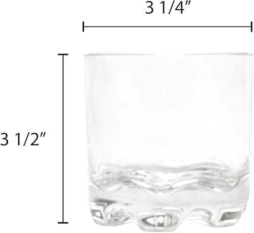 Miniatura 2 de 10 oz de policarbonato de vidrio de roca con base pesada con pies, color transparente viene en cada uno- Vaso de plástico para bebidas de licor y