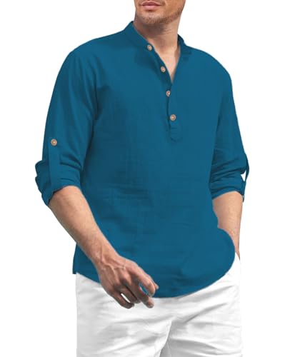 Image of Vida Loca Men Solid Cotton Blend Straight Kurta Shirt