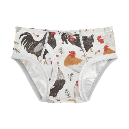KLL Chicken Black and White Toddler Boys' Soft Underwear Breathable Children Panties