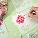 GLOBLELAND Peony Cut Dies & Clear Stamp & Painting Stencils Flowers Embossing Template Silicone Stamp Hollow Painting Stencil Set for Scrapbooking Card Making DIY Decoration