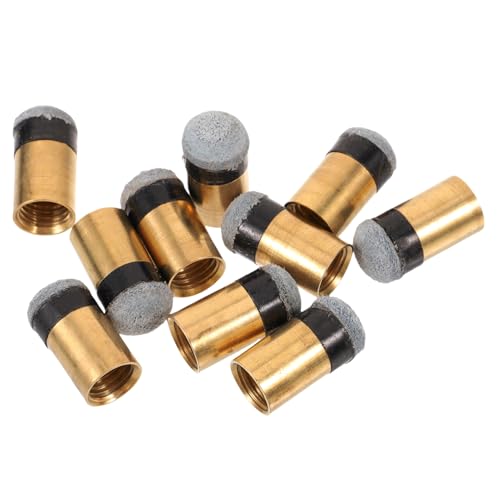 GALPADA 10pcs Pool Cue Tip Replacement Billiards Cue Accessories Imitation Leather Billiard Tip Head Easy to Carry and Use