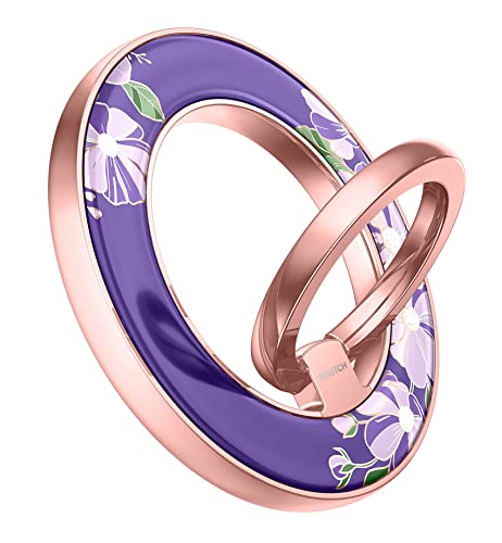 Suritch Magnetic Cell Phone Ring Holder Grip For Iphone 14/13/12(Pro, Pro Max, Plus, Mini), Finger Grip Folding Adjustable Kickstand For All Magsafe Iphone-Compatibles, Purple Cosmos #TOP16