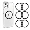 Jeluse 6 Pack Universal Metal Rings Compatible with Magsafe Sticker/iPhone/Samsung/Android All Cellphones, Magnetic Ring for Phone Cases & Wireless Charge