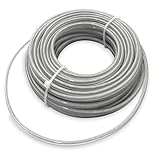 Zeqeey Heavy Duty Round Steel Core Grass Trimmer Line 0.095 inch 2.4mm x 15m Weed Universal Strimmer String Wire Rope with Nylon Cover