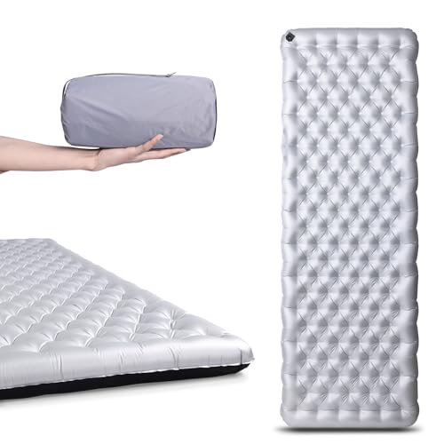 StableEase Inflatable Sleeping Pad for Camping Insulated Ultralight Compact Durable Waterproof Sleeping Mat for Outdoor Backpacking Hiking Camping Mat with Inflatable Bag R6.5