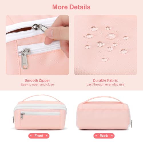 Image of Large Capacity Pencil Case - Pencil Pouch for Teen Girls, Aesthetic Pouch Organizer with 8 Compartments, Wide Opening Marker Bag for Middle High School College, Fits Calculator, Pink
