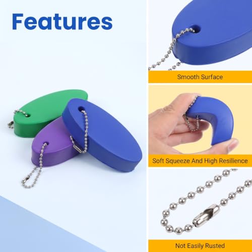 Image of Floating Keychain for Boat Keys, 4 Pack Waterproof Key Rings Pendant