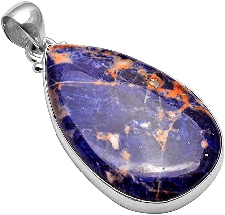 Natural Sodalite Gemstone 925 Sterling Silver Handmade Pendant For Women & Men image 4