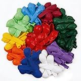 PartyWoo Assorted Colors Rainbow Balloons 50pcs 5 Inch Multicolor Colorful Primary Color Balloon for Graduation Baby Shower Unicorn Fiesta Flower Spring Rainbow Theme Birthday Party Decorations
