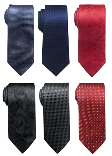 Image of Passabin Tie For Men Necktie Woven Jacquard Neck Ties Set 6 PCS