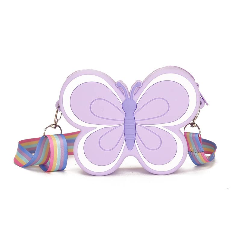 RYUHYF Donut purse handbag coin purse silicone bag designed for small fashionables (Purple Butterfly)