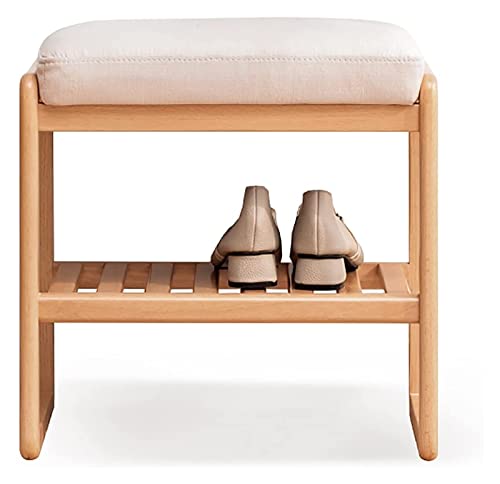 Banc d'entrée moderne en bois avec grand meuble à chaussures intégré