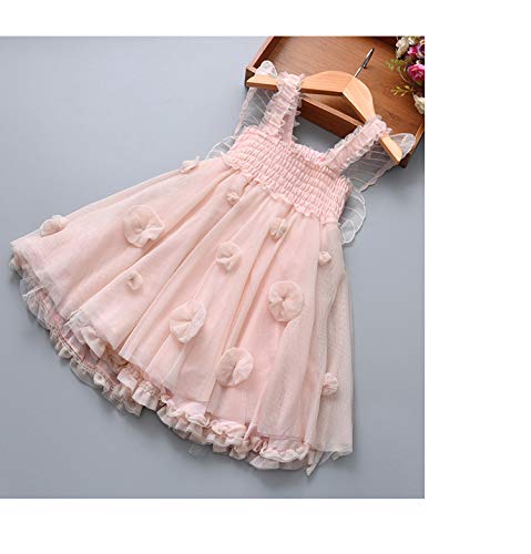 Icectr Toddler Little Girls Dresses Ruffle High Waist Tulle Tutu Dress Butterfly Wings Princess Party Outfit (Pink, 18-24M) 18-24 Months #TOP3