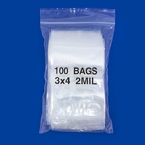 JewelrySupply Clear Plastic Reclosable Zipper Bags 3x4 (Package of 100)