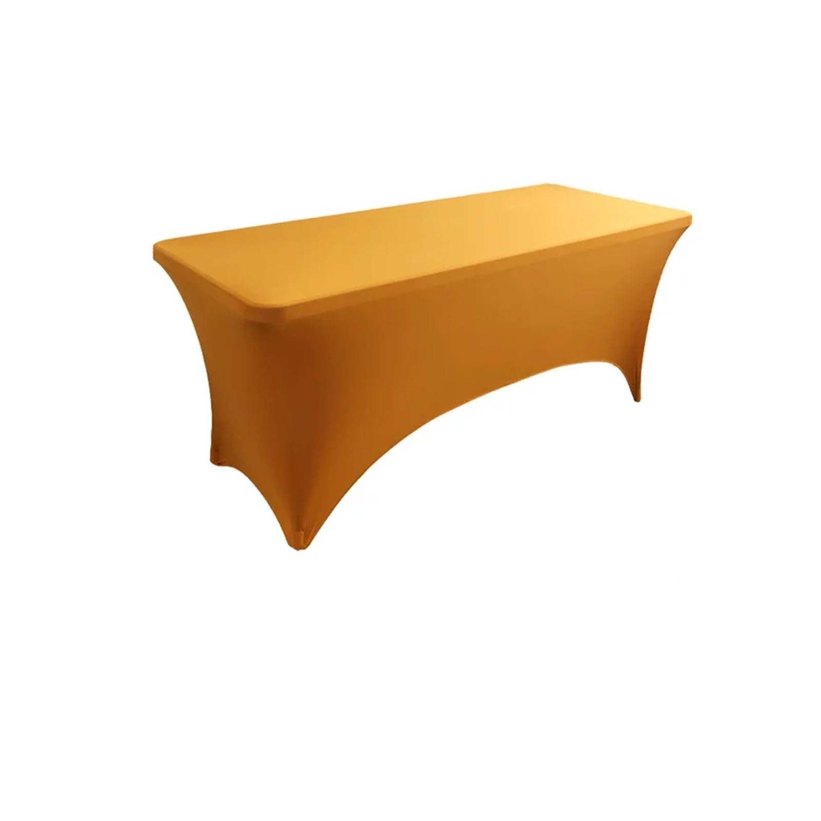 Couverture de table en spandex jaune or design épuré pour buffet et banquet chic