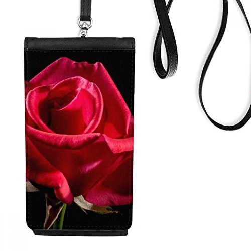 Pochette téléphone noir à roses rouges pour vos sorties et voyages légers