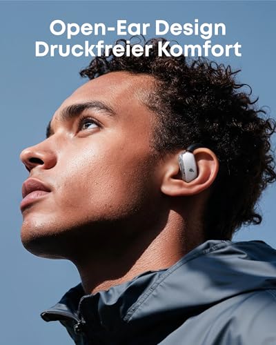 soundcore V40i by Anker, Open-Ear Kopfhörer, transparentes Case ohne Deckel, 4 einstellbare Positionen für Jede Ohrgröße, intensiver Bass, IP55, 21h Wiedergabe, Anrufe mit KI, Bluetooth 5.4, App – Bild 3