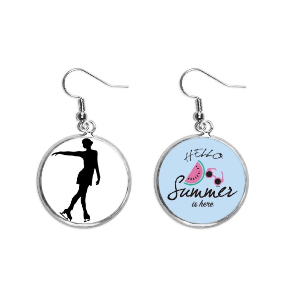 Pendientes de sandía con patrón deportivo de invierno para lóbulo 5