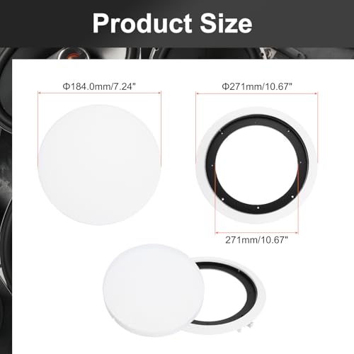 Grille de haut-parleur encastré blanc 20,3 cm cache-poussière magnétique